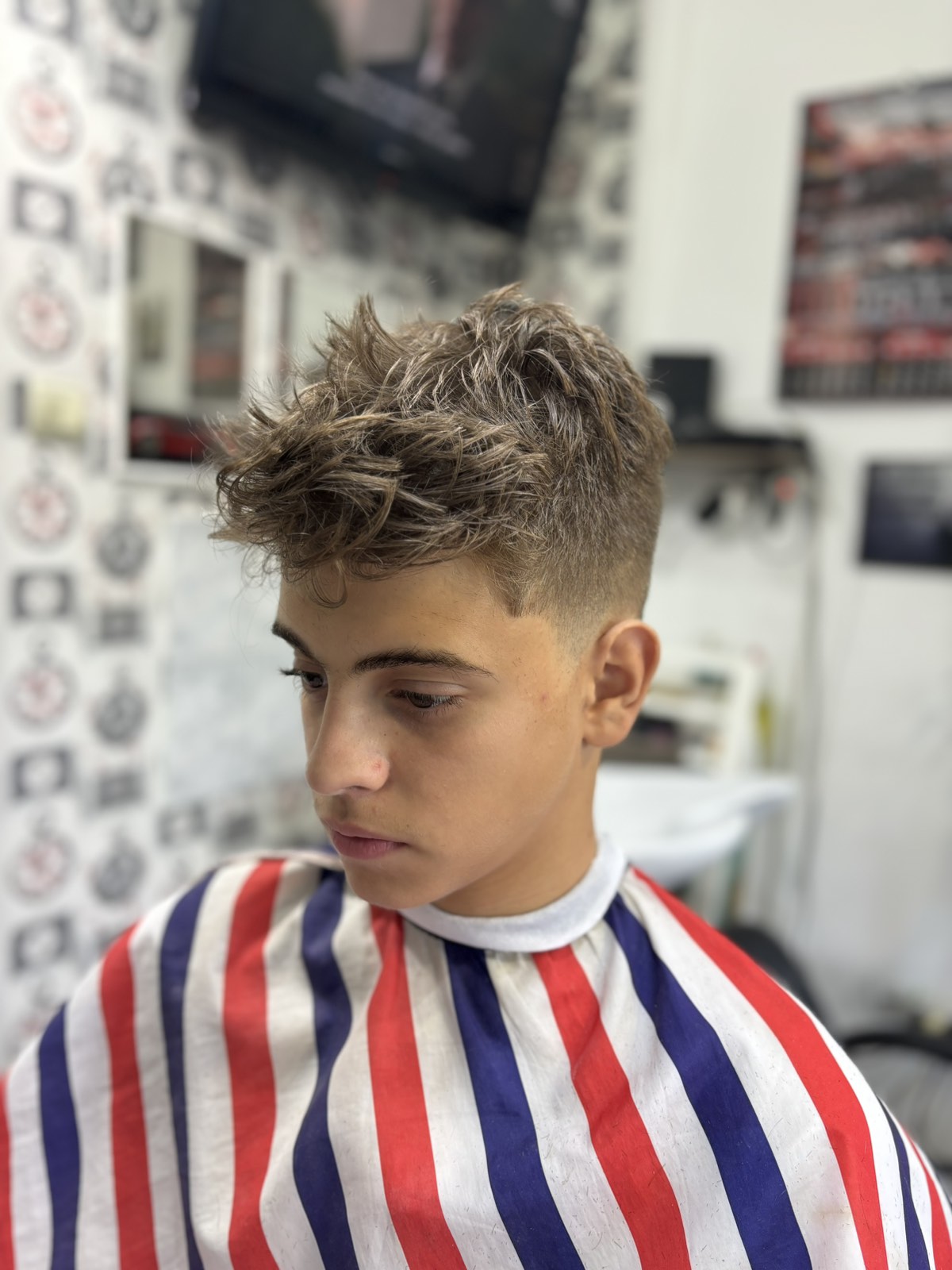 Textured fade haircut